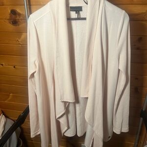 Donna Karan Active- Pastel Pink Draped Cardigan Sweater